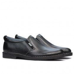 Męskie buty casual (duże rozmiary) 7200mp czarny perforowany