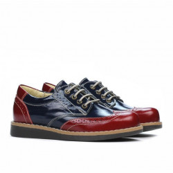 Buty dziecięce 154 lakierowane bordowo kombinowane