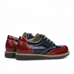 Buty dziecięce 154 lakierowane bordowo kombinowane