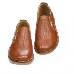 Brązowe perforowane buty casual męskie 7200p