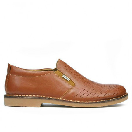 Brązowe perforowane buty casual męskie 7200p