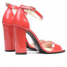 Sandały damskie 1259 lakierowane czerwone koralowe