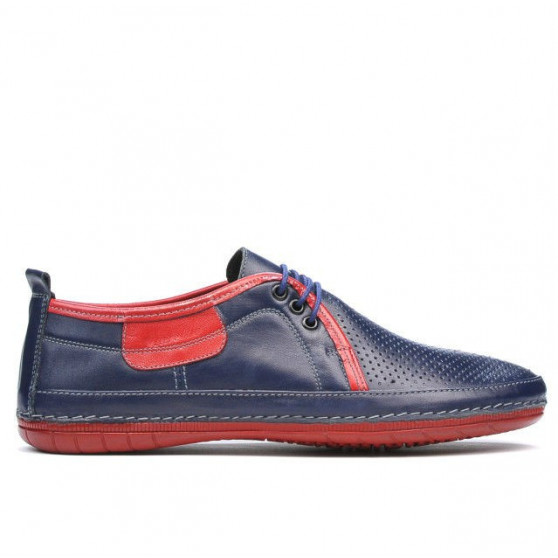 Mokasyny męskie 865 indigo+czerwony