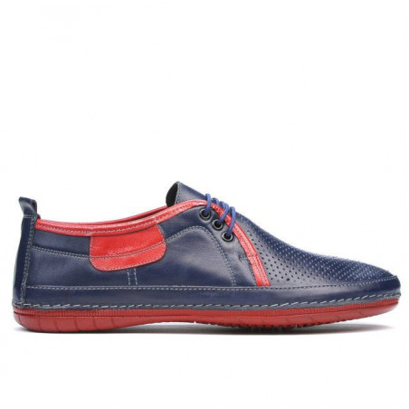 Mokasyny męskie 865 indigo+czerwony