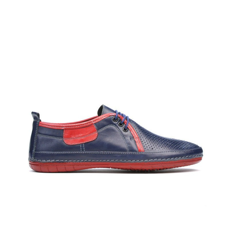Mokasyny męskie 865 indigo+czerwony