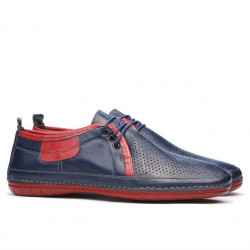 Mokasyny męskie 865 indigo+czerwony