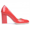 Eleganckie/casualowe buty damskie 1254 lakierowane czerwone koralowe