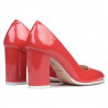 Eleganckie/casualowe buty damskie 1254 lakierowane czerwone koralowe