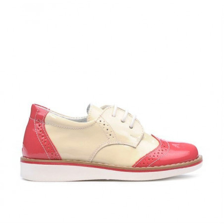 Buty dla małych dzieci 60c lakier różowy+bej