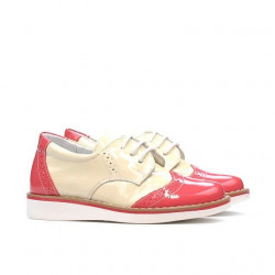 Buty dla małych dzieci 60c lakier różowy+bej