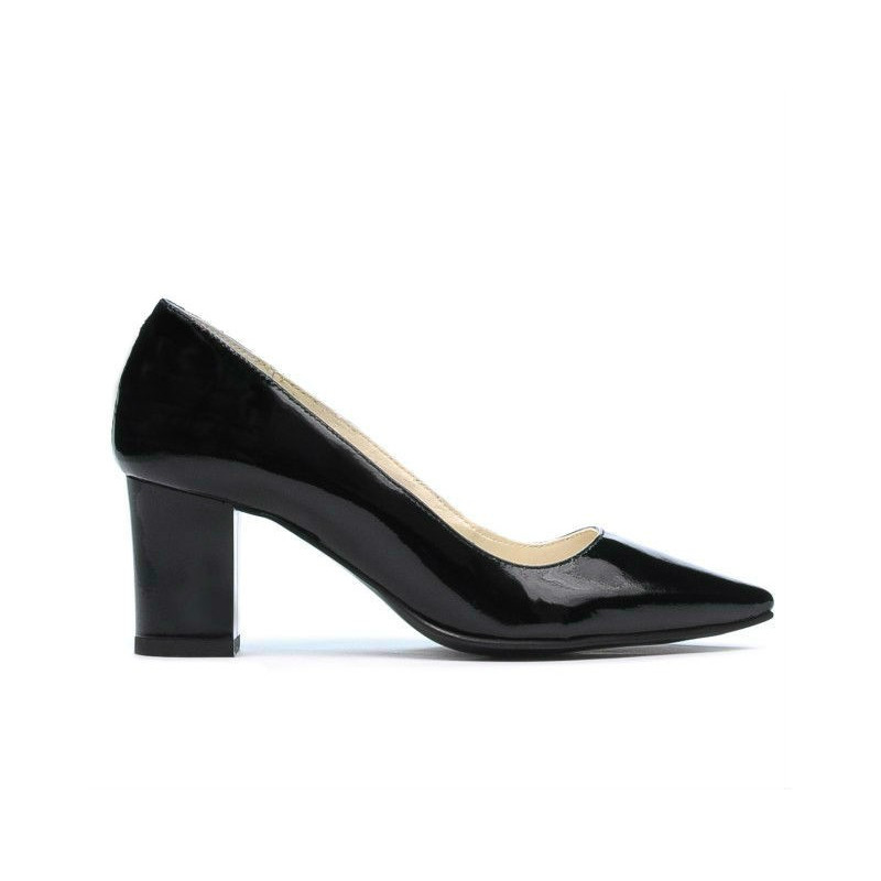 Eleganckie buty damskie 1253 czarny lakierowany