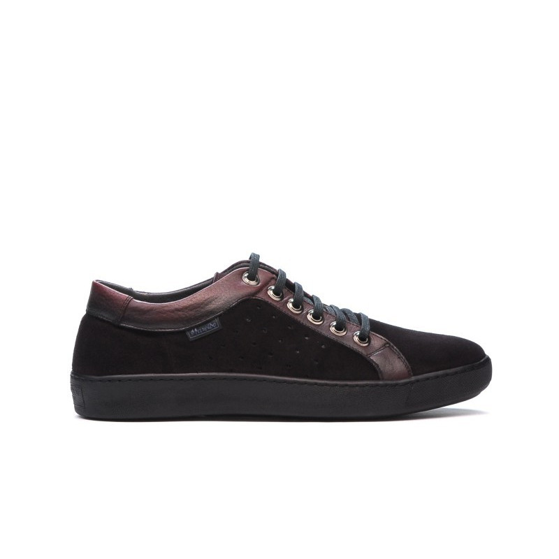 Casual/sportowe półbuty męskie 841 bordo kombinowany