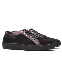 Casual/sportowe półbuty męskie 841 bordo kombinowany