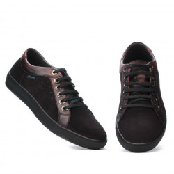 Casual/sportowe półbuty męskie 841 bordo kombinowany