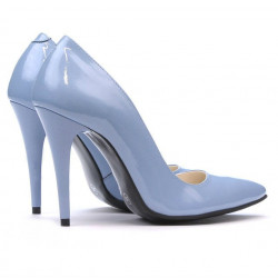 Eleganckie damskie buty 1241 lakierowane niebieskie