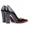 Eleganckie buty damskie 1261 lakier bordo+czarny