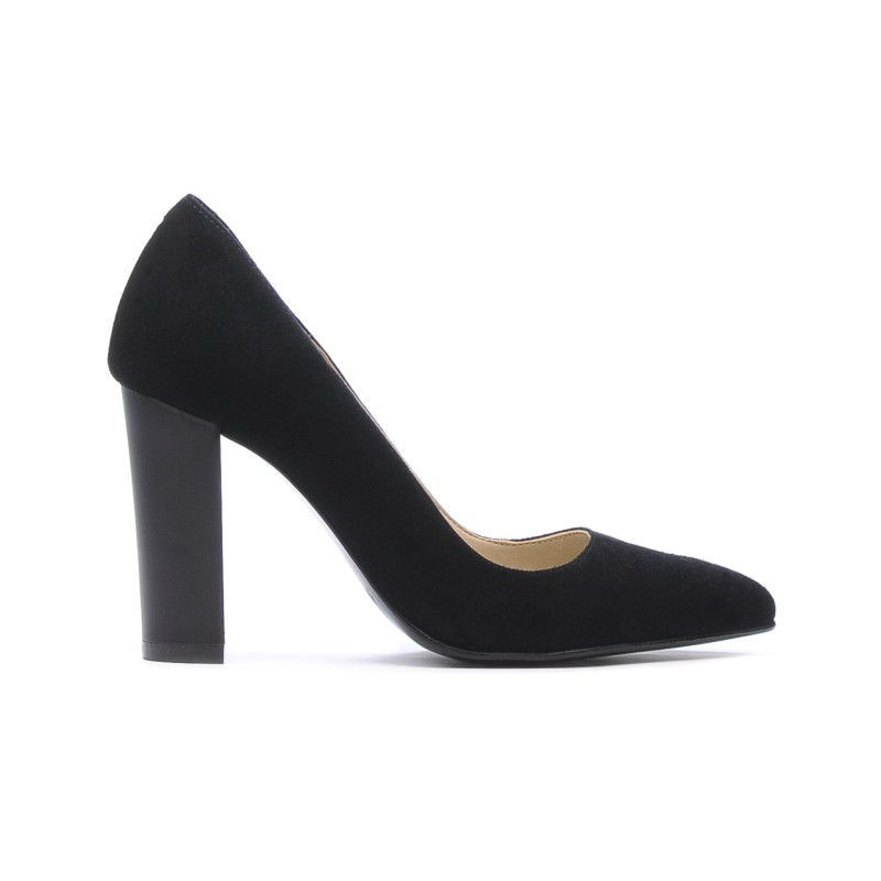 Eleganckie buty damskie 1261 czarne antylopa