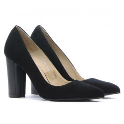 Eleganckie buty damskie 1261 czarne antylopa