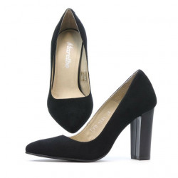 Eleganckie buty damskie 1261 czarne antylopa
