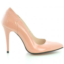 Buty eleganckie damskie 1230 lakierowane różowe