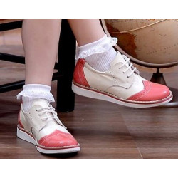 Buty dla małych dzieci 60c lakier różowy+bej