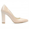 Eleganckie buty damskie 1261 lakierowane perłowy beż