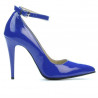 Eleganckie buty damskie 1247 lakierowane niebieskie