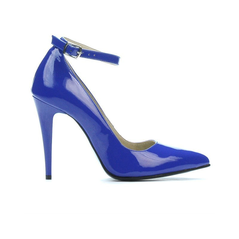 Eleganckie buty damskie 1247 lakierowane niebieskie
