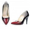 Eleganckie buty damskie 1246 bordo + czarny lakier