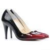 Eleganckie buty damskie 1246 bordo + czarny lakier