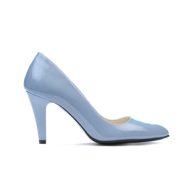 Eleganckie buty damskie 1234 lakier niebieski