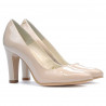 Eleganckie buty damskie 1243 lakierowane beżowe perłowe