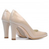 Eleganckie buty damskie 1243 lakierowane beżowe perłowe