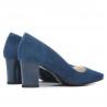 Eleganckie buty damskie 1253 turkusowe zamszowe
