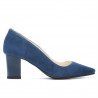 Eleganckie buty damskie 1253 turkusowe zamszowe