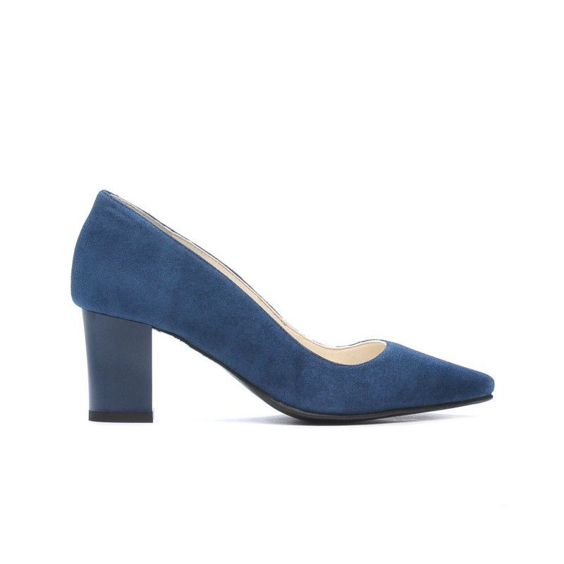 Eleganckie buty damskie 1253 turkusowe zamszowe