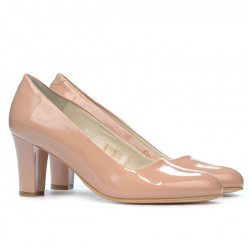 Damskie eleganckie buty 1209 lakierowane nude