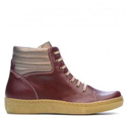 Botki damskie 3310 bordo kombinowany