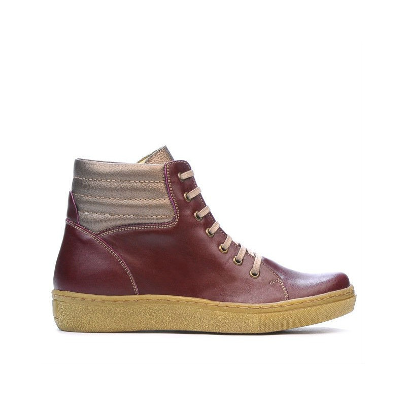 Botki damskie 3310 bordo kombinowany