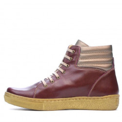 Botki damskie 3310 bordo kombinowany