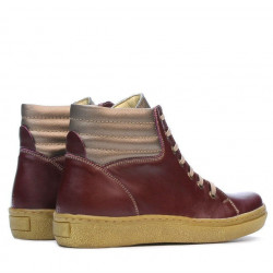 Botki damskie 3310 bordo kombinowany