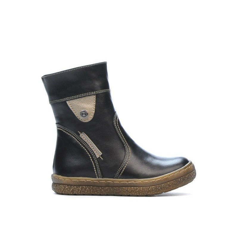 Buty dziecięce małe 34c czarno-miedziane