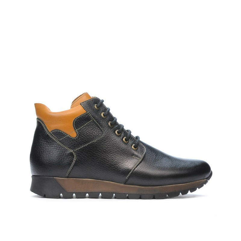 Buty męskie 495 czarne+brązowe