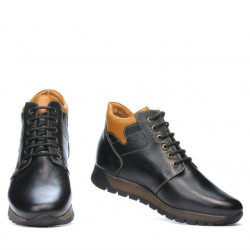 Buty męskie 495 czarne+brązowe
