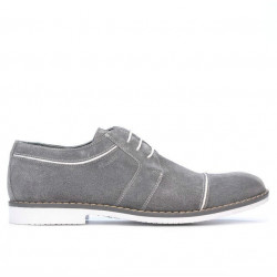 Casualne/eleganckie buty męskie 749 szary welur+białe