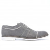 Casualne/eleganckie buty męskie 749 szary welur+białe