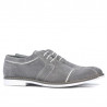 Casualne/eleganckie buty męskie 749 szary welur+białe
