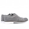 Casualne/eleganckie buty męskie 749 szary welur+białe