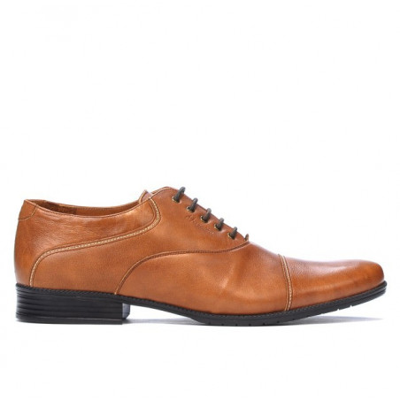 Buty casual/eleganckie męskie 738 brąz woskowany