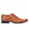 Buty casual/eleganckie męskie 738 brąz woskowany